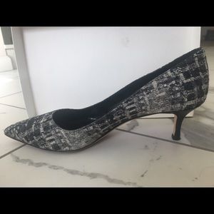 Manolo Blahnik grey fabric heels